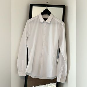 Topman stretch skinny dress shirt in white